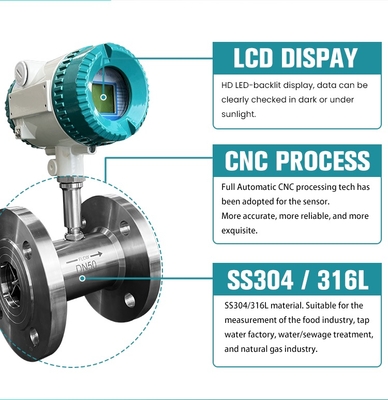 4-20mA Pulse RS485 Battery Pure Water Flowmeter SS304 SS316L Diesel Fuel Edible Oil Medidor De Flujo Turbine Flow Meter